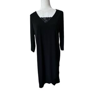 Breezies Intimately You Black Nightgown Lace QVC SZ XS